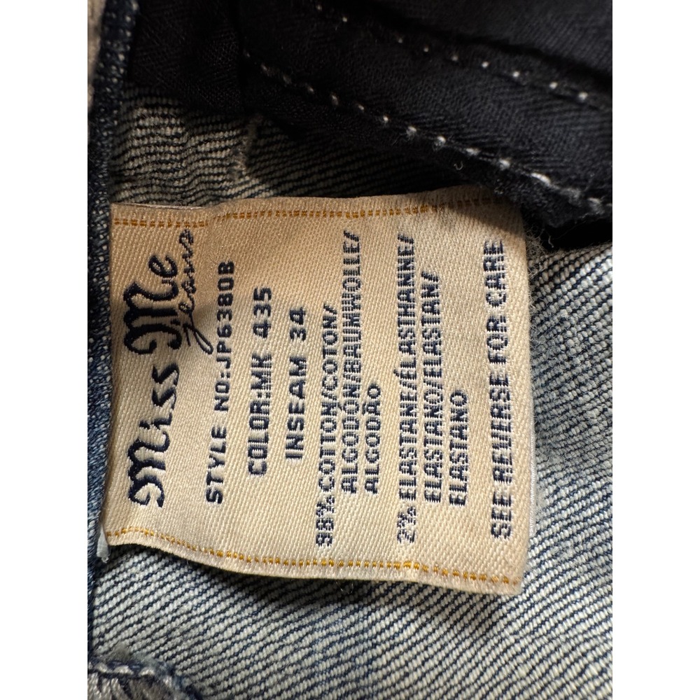 Y2K Western Low Rise Women Size 27 Miss Me Signature Bootcut Jeans Embellished - Picture 7 of 12